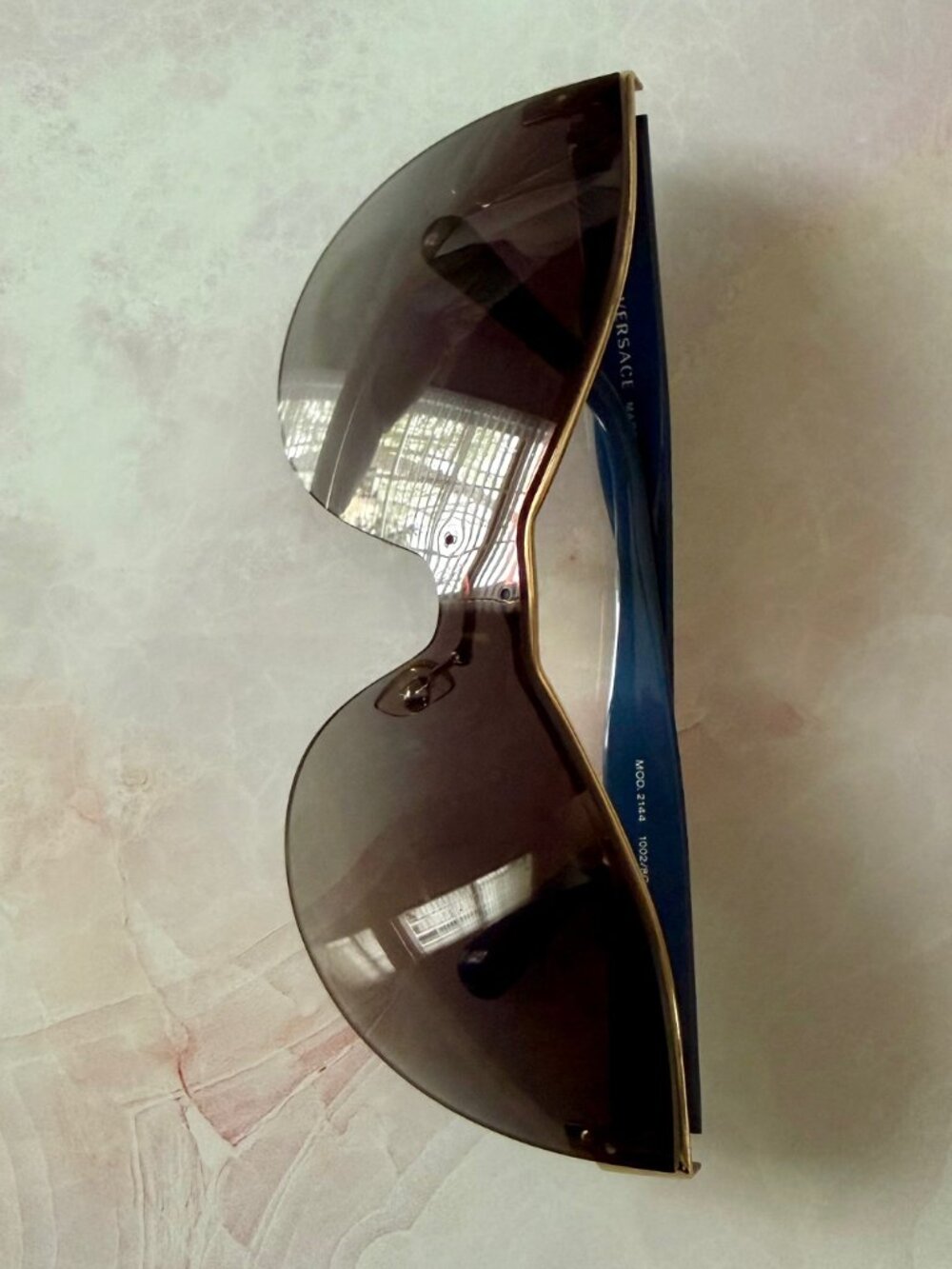 Versace MOD 2144 Blue Sunglasses w/ Gold Trim & Case